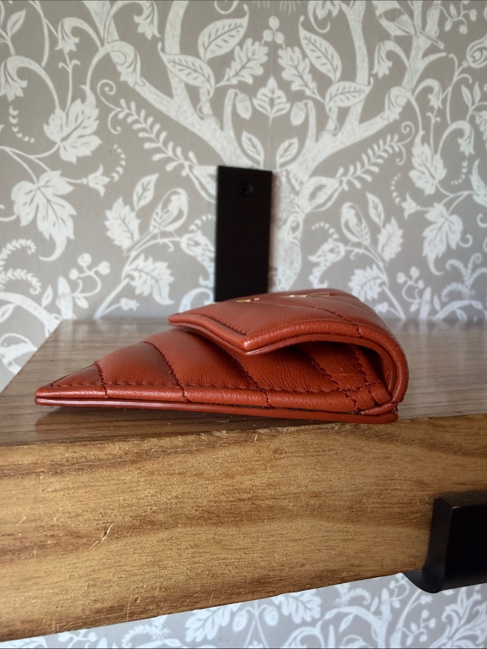 Saint Laurent Nappa Leather Flap Card Holder NWOT Burnt Orange Beautiful Neutral - Picture 7 of 14